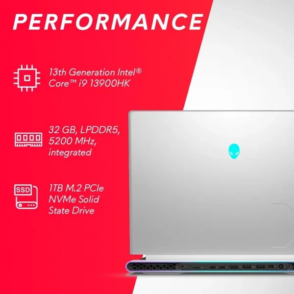 Dell Alienware X16 R1 Gaming, Intel Core i9-13900HK/32GB/1TB SSD/NVIDIA RTX 4080 12GB GDDR6/16.0″ (40.64Cms) QHD 240Hz/Alienware Cherry MX/Win 11+MSO’ - Image 2